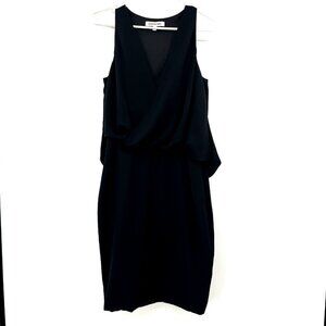 Elizabeth and James Black Chiffon Layered Look Dress Womens 6